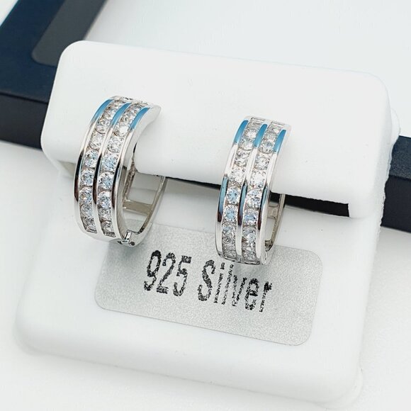 "925 Sterling Silver Cubic Zirconia Earrings, UU1P6A6126 - Picture 6 of 10